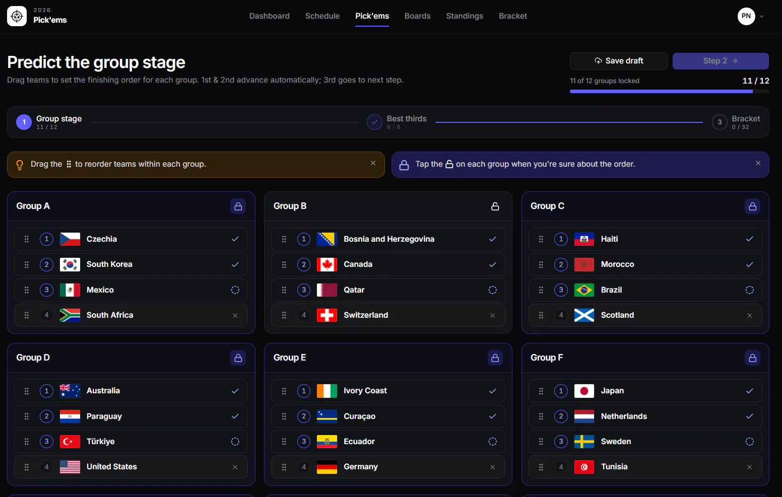 Predict Tournament Results