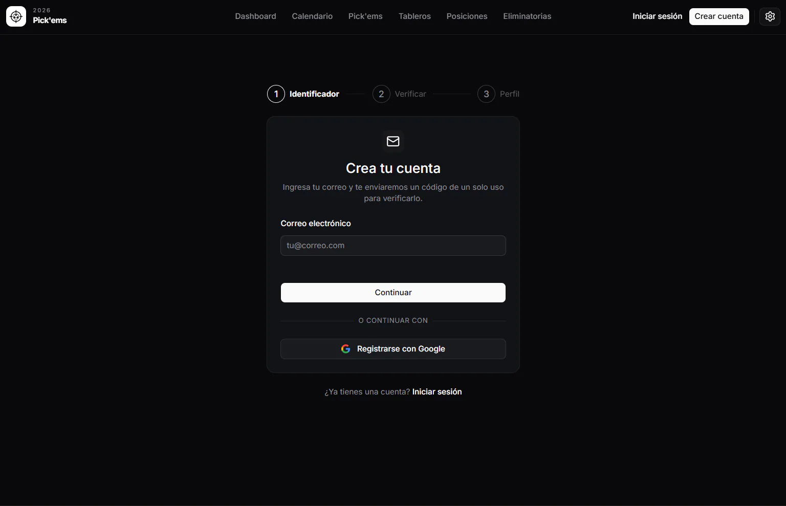 Crea una Cuenta