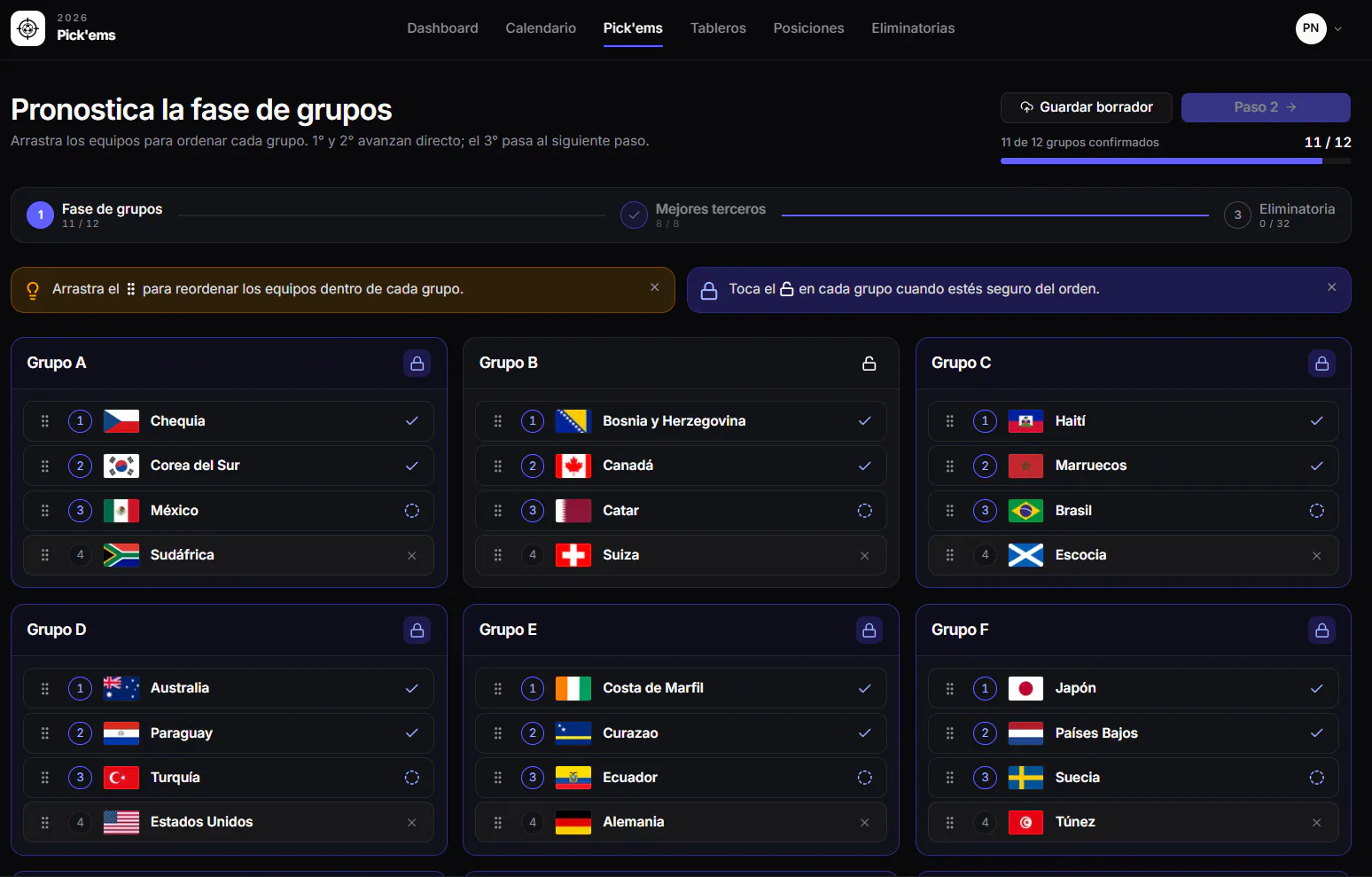 Predice Resultados del Torneo
